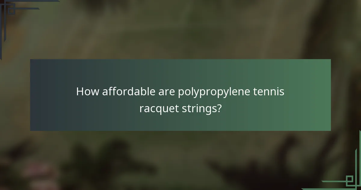 How affordable are polypropylene tennis racquet strings?
