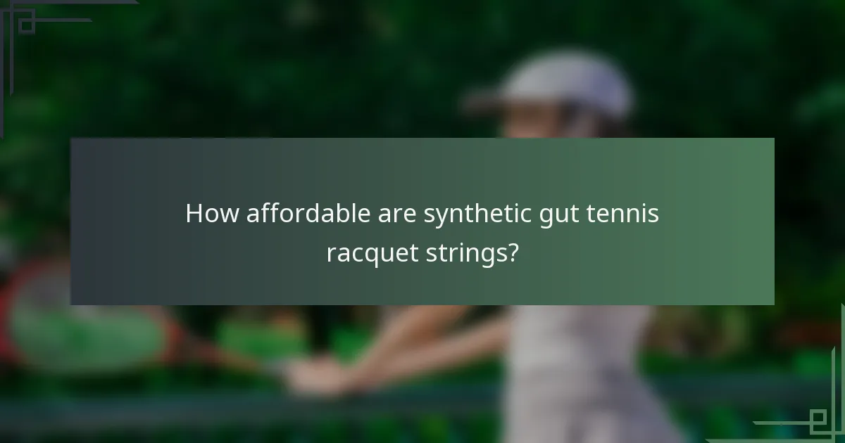 How affordable are synthetic gut tennis racquet strings?