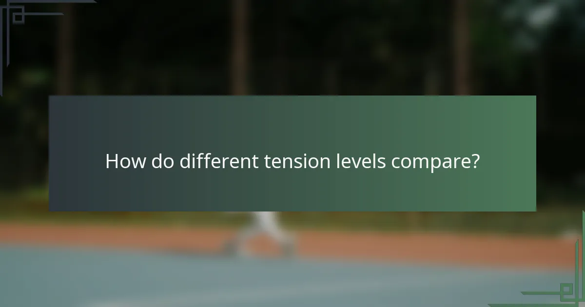How do different tension levels compare?
