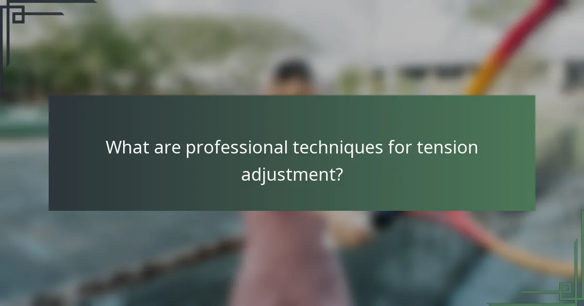 What are professional techniques for tension adjustment?