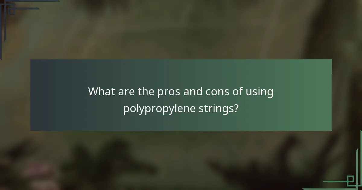 What are the pros and cons of using polypropylene strings?